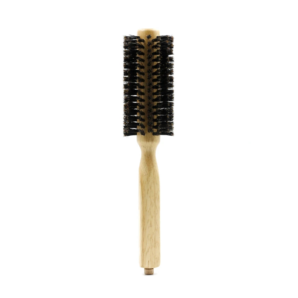 GoCute Wooden Boar Bristle Round Brush – 6 Sizes with Removable Tail for Professional Styling