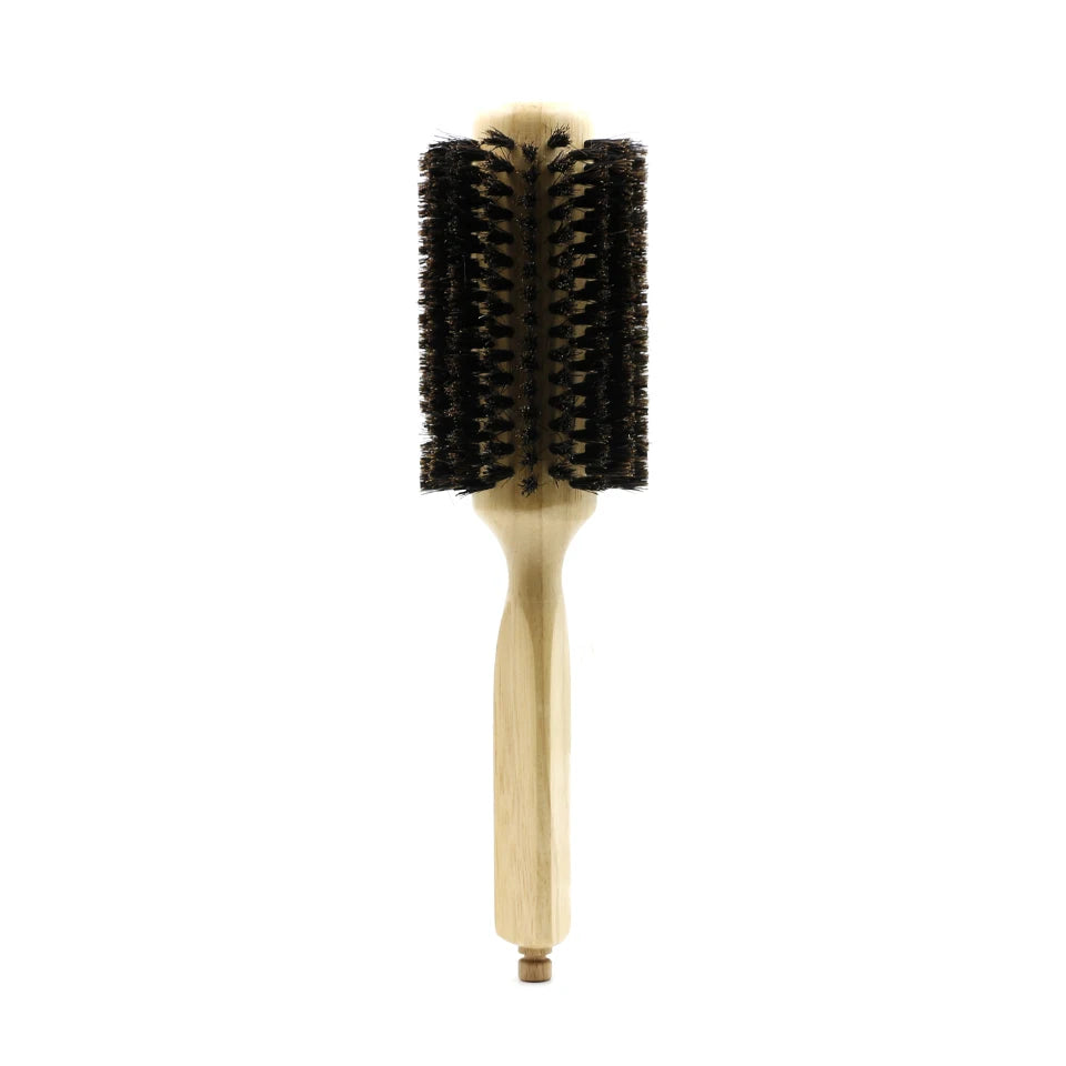 GoCute Wooden Boar Bristle Round Brush – 6 Sizes with Removable Tail for Professional Styling