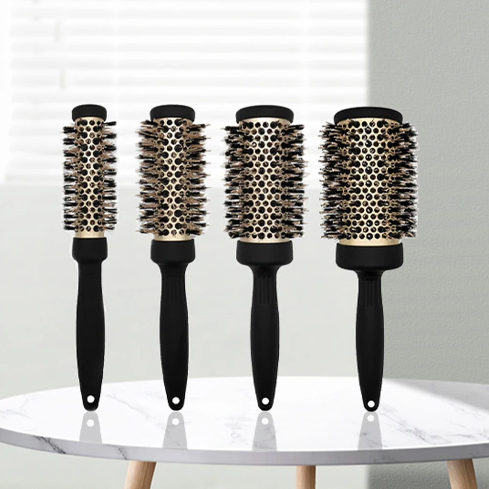 GoCute Professional Ceramic Round Brush – Heat-Resistant Styling Comb for Blow Dry & Salon Use