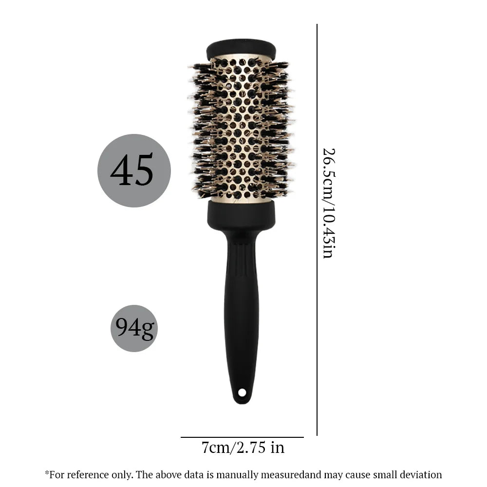 GoCute Professional Ceramic Round Brush – Heat-Resistant Styling Comb for Blow Dry & Salon Use